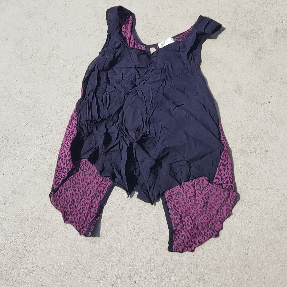 Purple and Black  Leopard Print Love Tree Top Size Medium - Picture 3 of 6